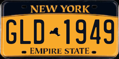 NY license plate GLD1949