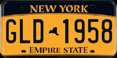 NY license plate GLD1958