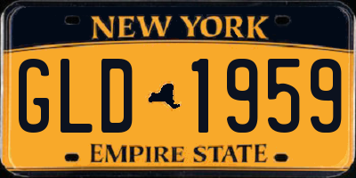 NY license plate GLD1959