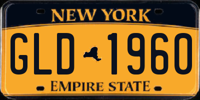 NY license plate GLD1960