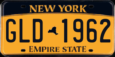 NY license plate GLD1962