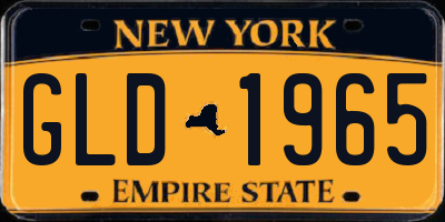 NY license plate GLD1965