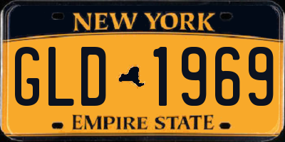 NY license plate GLD1969