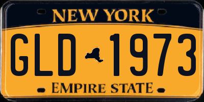 NY license plate GLD1973