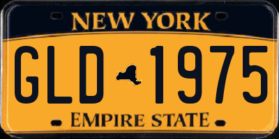 NY license plate GLD1975