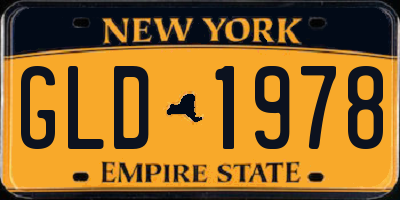 NY license plate GLD1978