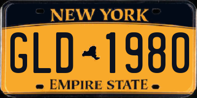 NY license plate GLD1980