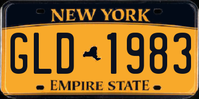 NY license plate GLD1983