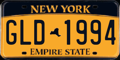 NY license plate GLD1994