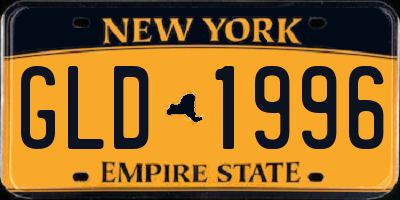 NY license plate GLD1996