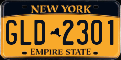 NY license plate GLD2301