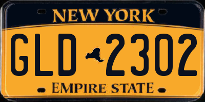 NY license plate GLD2302