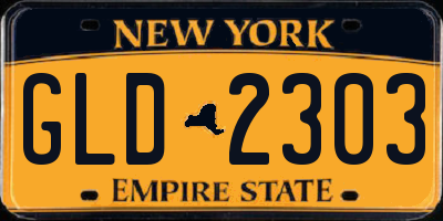 NY license plate GLD2303