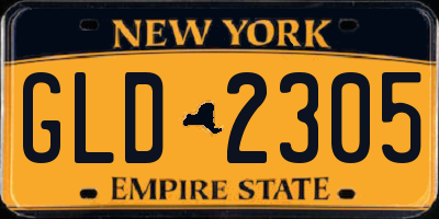 NY license plate GLD2305