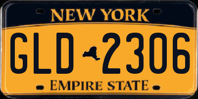 NY license plate GLD2306