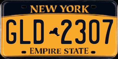 NY license plate GLD2307