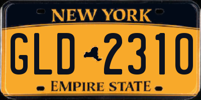 NY license plate GLD2310