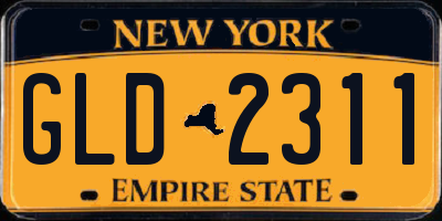 NY license plate GLD2311