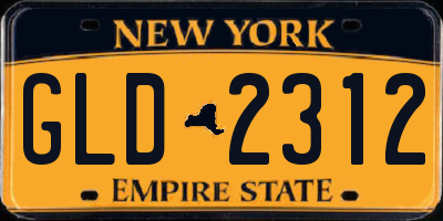 NY license plate GLD2312