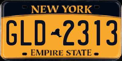 NY license plate GLD2313