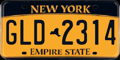 NY license plate GLD2314