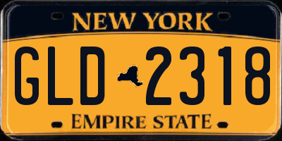 NY license plate GLD2318