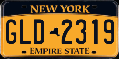 NY license plate GLD2319