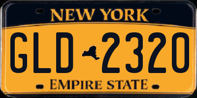 NY license plate GLD2320