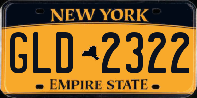 NY license plate GLD2322
