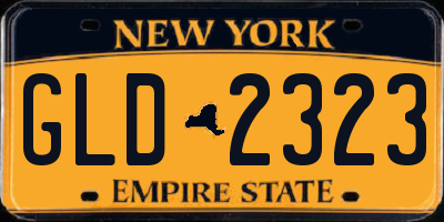 NY license plate GLD2323