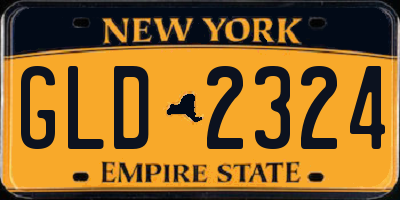 NY license plate GLD2324