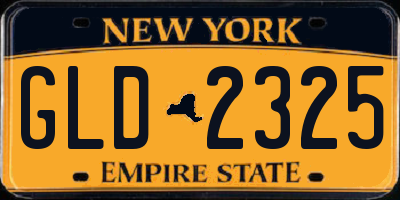 NY license plate GLD2325