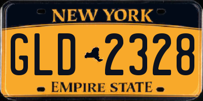 NY license plate GLD2328