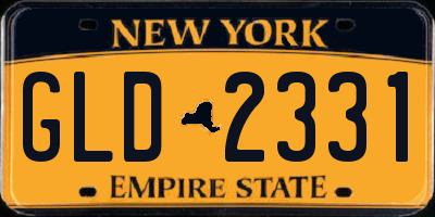 NY license plate GLD2331
