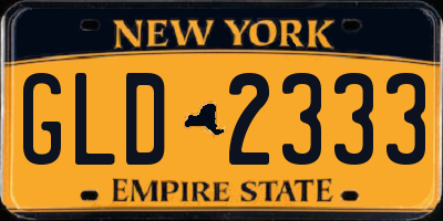 NY license plate GLD2333