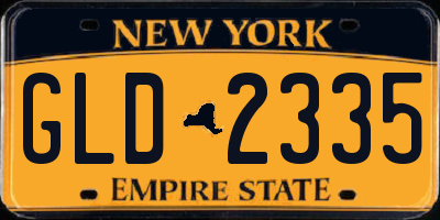 NY license plate GLD2335