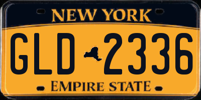 NY license plate GLD2336