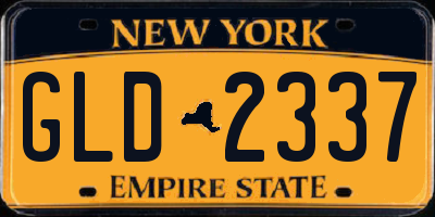 NY license plate GLD2337