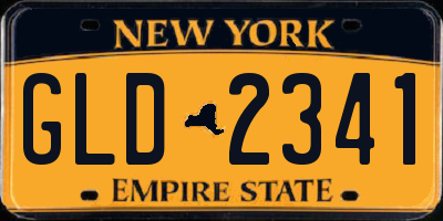 NY license plate GLD2341