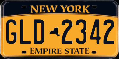 NY license plate GLD2342