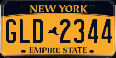 NY license plate GLD2344