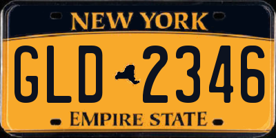 NY license plate GLD2346