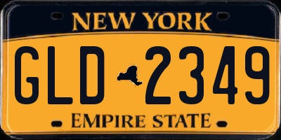 NY license plate GLD2349