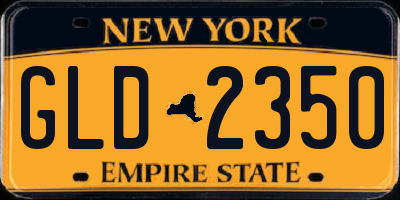 NY license plate GLD2350