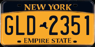 NY license plate GLD2351