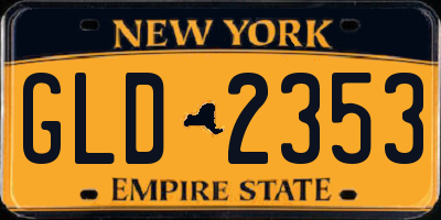 NY license plate GLD2353
