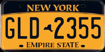 NY license plate GLD2355