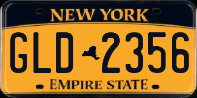 NY license plate GLD2356