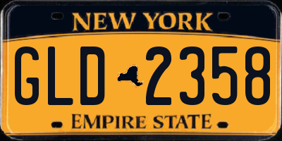 NY license plate GLD2358