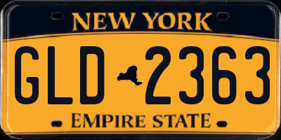 NY license plate GLD2363